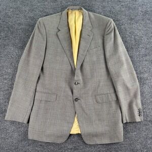 Corneliani Suit Jacket 46 L Beige Black Wool Plaid Premium Luxury Sport Italy